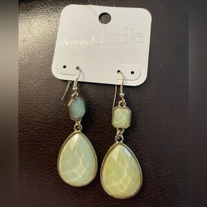 Charming Charlie Gold and Light Green Earrings